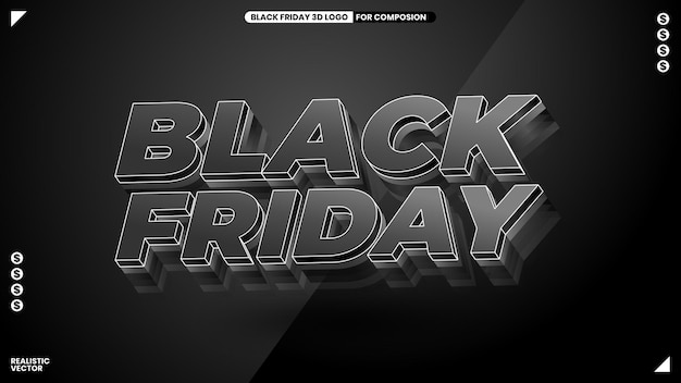 Vector etiqueta exclusiva de viernes negro con color negro premium para necesidades de promoción de banner