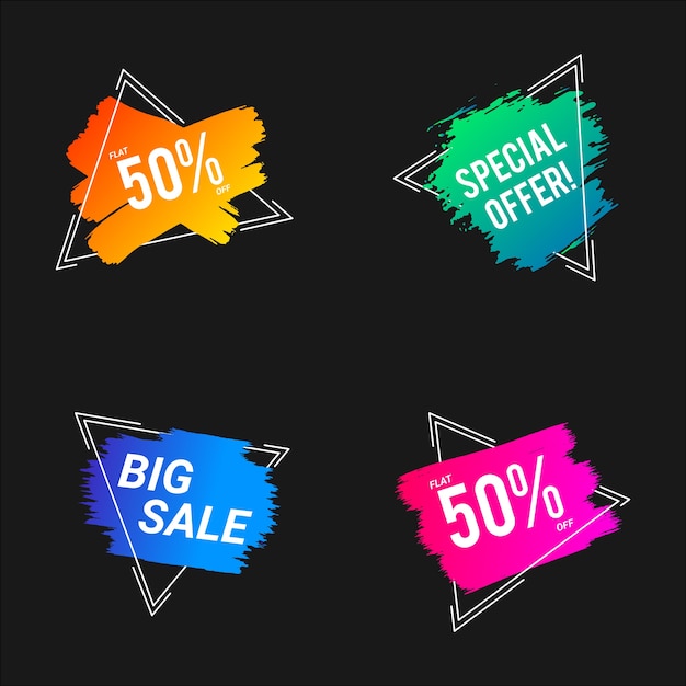 Etiqueta fantástica oferta colorida