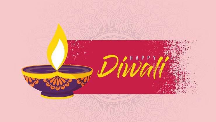 Etiqueta de felicitación de Diwali