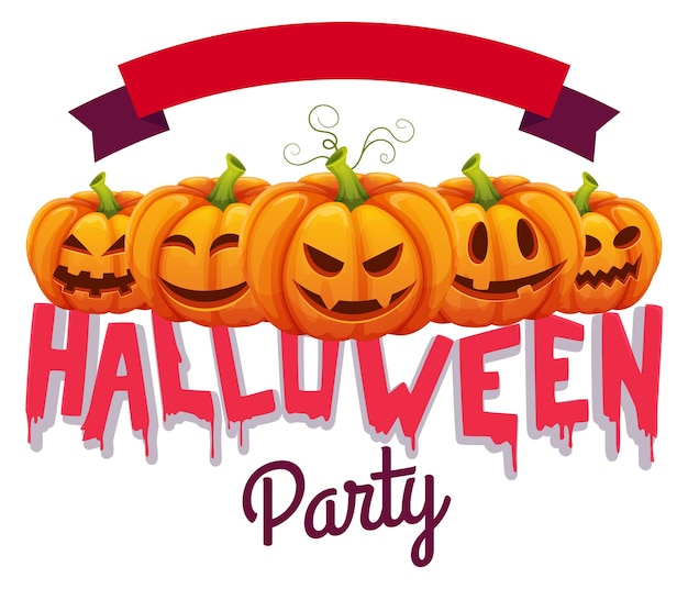 Etiqueta de la fiesta de Halloween Emblema espeluznante de las vacaciones decorativas