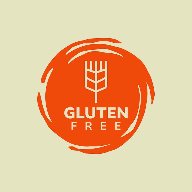 Vector etiqueta sin gluten de diseño plano