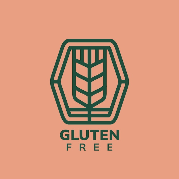 Vector etiqueta sin gluten de diseño plano