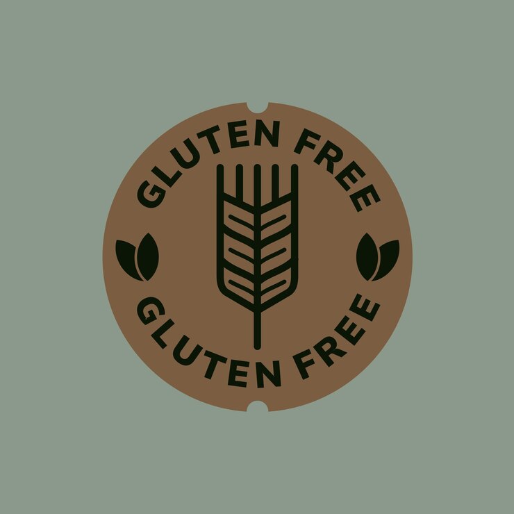 Etiqueta sin gluten de diseño plano