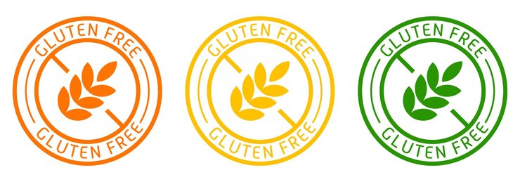 etiqueta sin gluten etiqueta de dieta intolerancia productos saludables estilo de vida trastorno de cuidado de la salud indigestión problemas del sistema digestivo enfermedad de la oreja de trigo sustituto alternativo vector