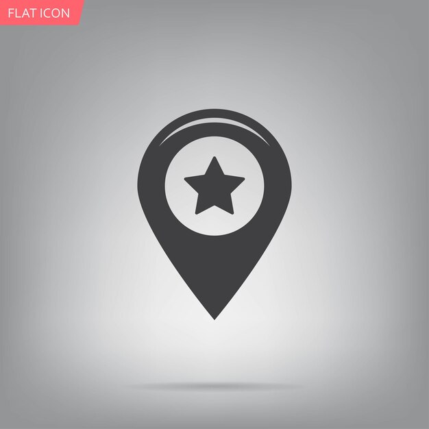 Etiqueta para ilustración de vector de mapa sobre fondo gris Eps 10
