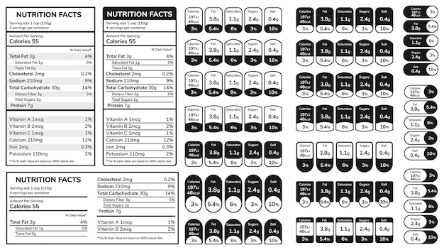 Etiqueta de información y datos nutricionales