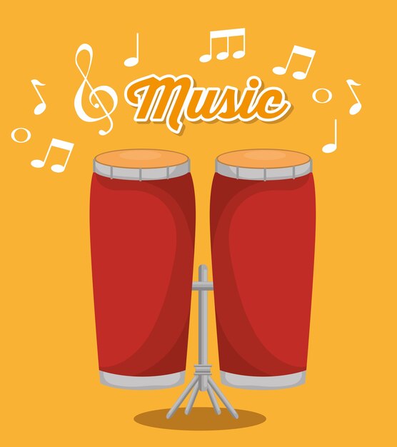 etiqueta de instrumento musical bongos