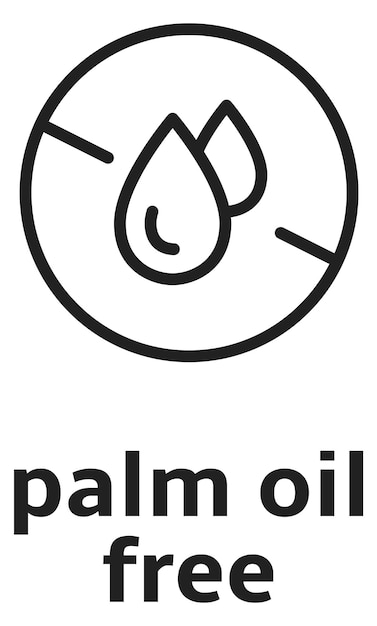 Etiqueta libre de aceite de palma Icono de producto orgánico saludable