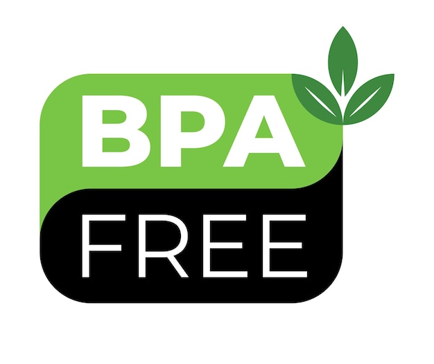 Vector etiqueta libre de bpa en ilustración vectorial para logotipo, icono, insignia. bpa bisfenol a para plástico no tóxico