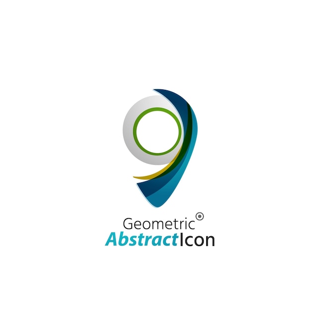 Etiqueta de mapa de emblema corporativo de negocios geométricos abstractos