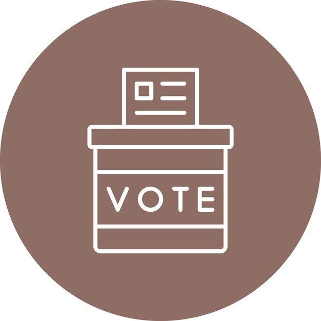 Vector una etiqueta marrón y blanca con la palabra voto en ella
