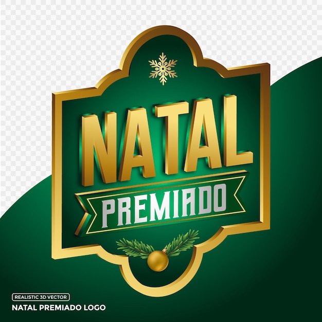 Vector etiqueta de navidad verde realista para decoración de diseño