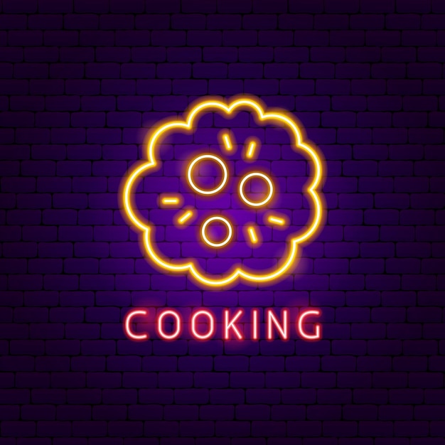 Etiqueta de neón para cocinar