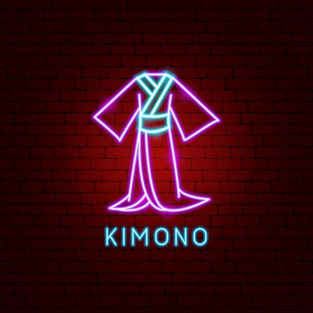 Etiqueta de neón de kimono