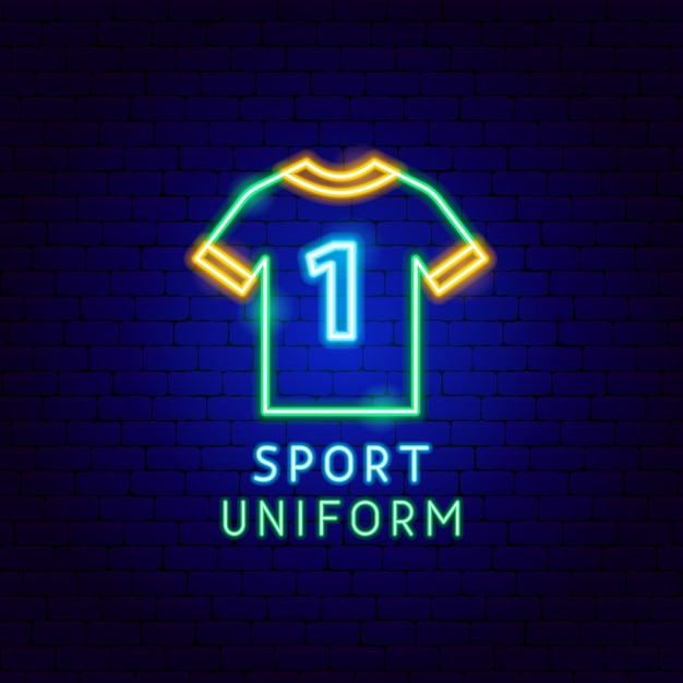 Etiqueta de neón uniforme deportivo