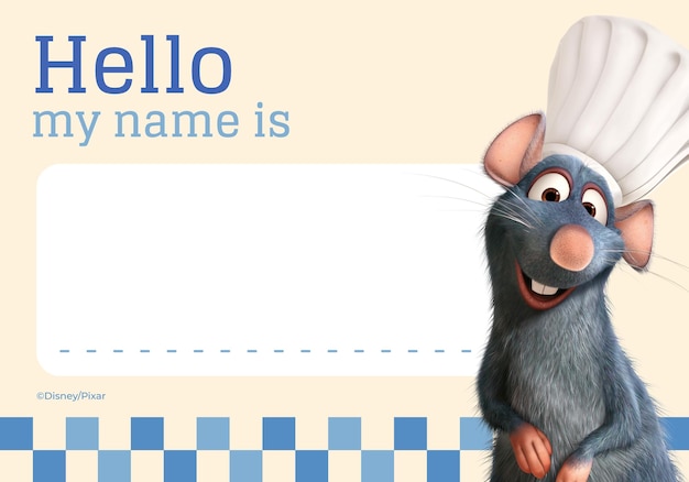 Etiqueta de nombre de Ratatouille