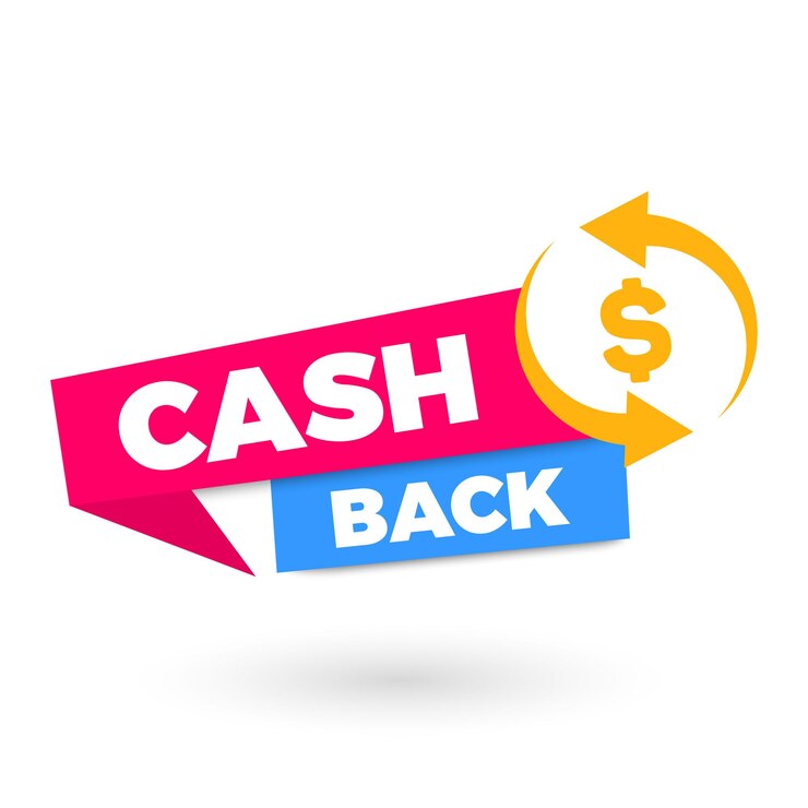 Vector etiqueta de pago financiero del servicio de devolución de efectivo ilustración vectorial