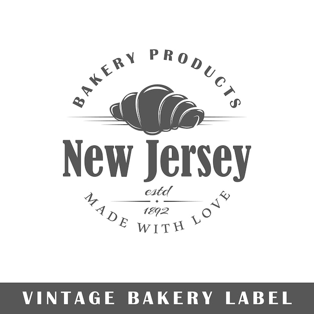 Etiqueta de panadería aislada sobre fondo blanco