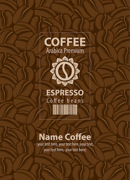 etiqueta para paquete de granos de café
