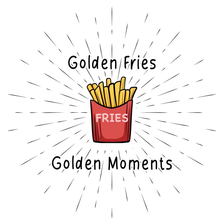 Vector etiqueta de patatas fritas vintage con elementos de explosión solar