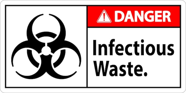 Etiqueta de peligro Señal de residuos infecciosos