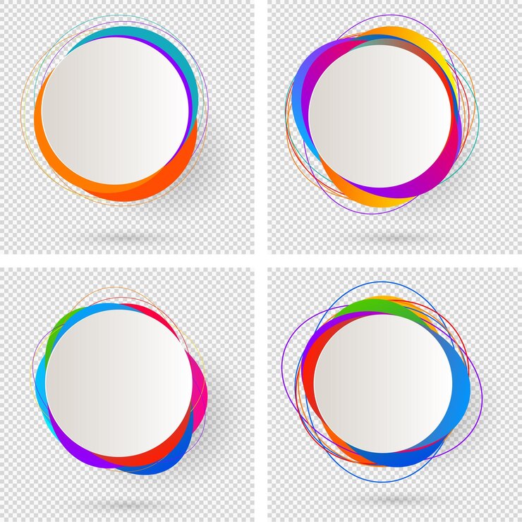 Vector etiqueta plantilla en blanco fondo blanco y degradado borroso con líneas círculo anillo ilustración vectorial eps 10 diseño moderno página de título de diseño editable para nuevos productos boletines web banners