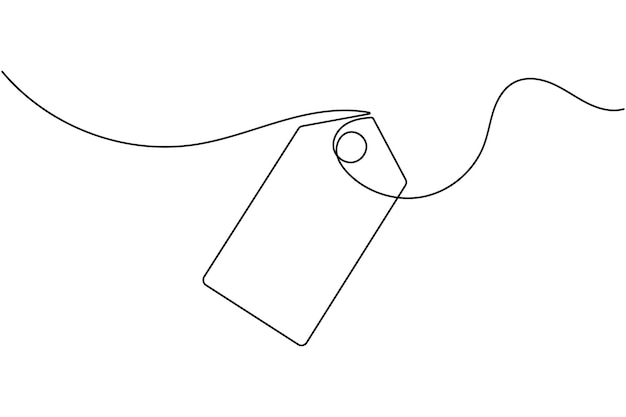 etiqueta de precio continuo un dibujo de línea y estilo minimalista aislar contorno vector único