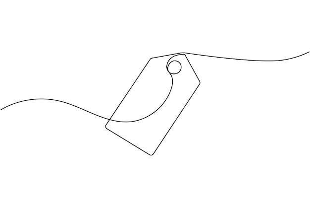 etiqueta de precio continuo un dibujo de línea y estilo minimalista aislar contorno vector único