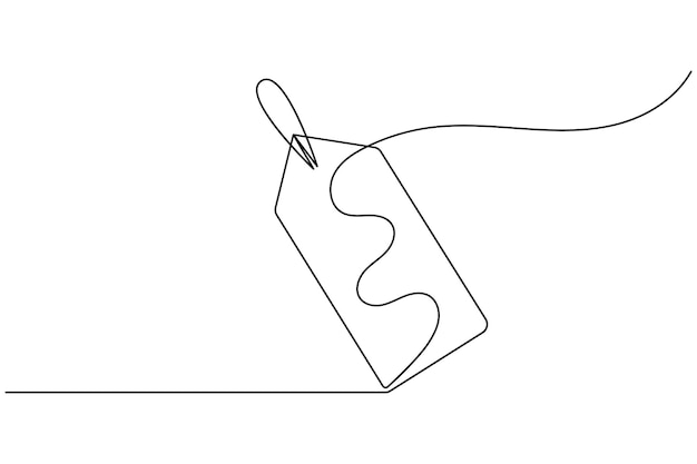 etiqueta de precio continuo un dibujo de línea y estilo minimalista aislar contorno vector único
