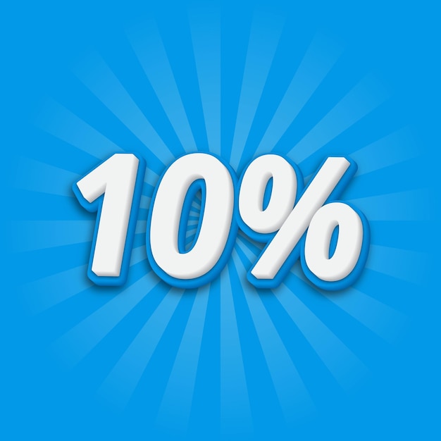 Etiqueta de precio de oferta de 10 por ciento de descuento Efecto de texto