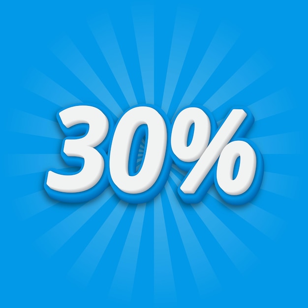 Etiqueta de precio de oferta de 30 por ciento de descuento Efecto de texto