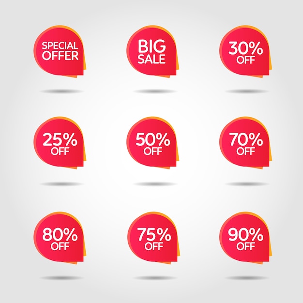 Etiqueta de precio de oferta de descuento