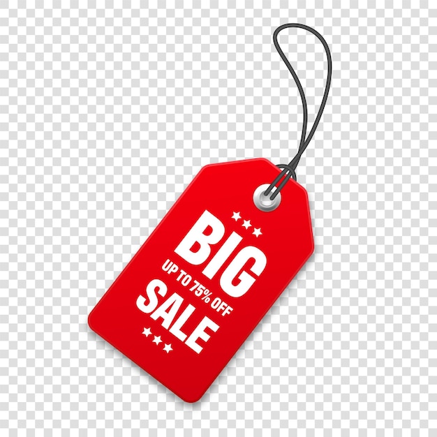Etiqueta de precio rojo realista oferta especial o descuento de compras etiqueta de papel de venta al por menor pegatina promocional