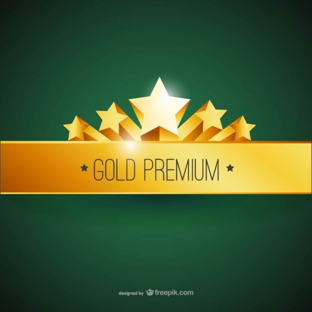 Etiqueta premium con adornos de oro