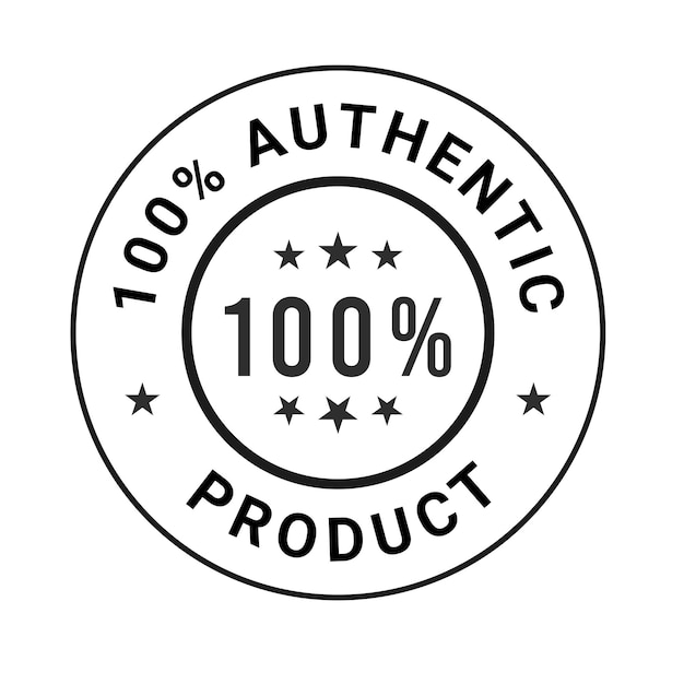 Etiqueta de producto auténtica Insignias de logotipo de vector de producto 100 por ciento auténticas