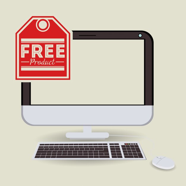 Etiqueta de producto gratuita en la computadora