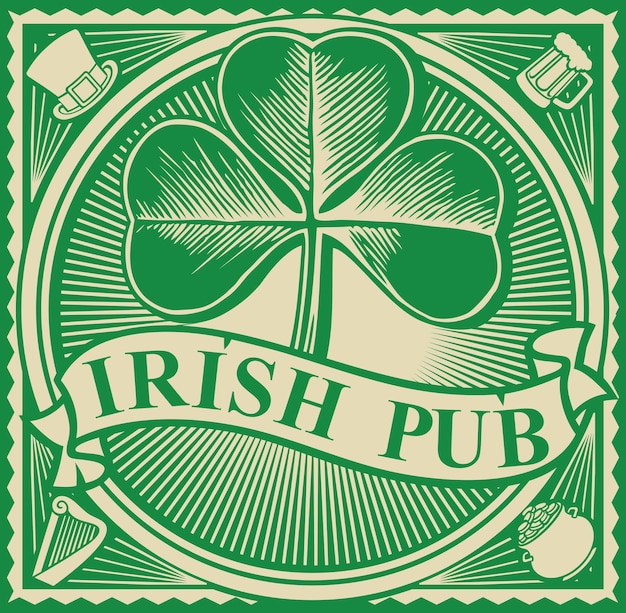 Etiqueta de pub irlandés