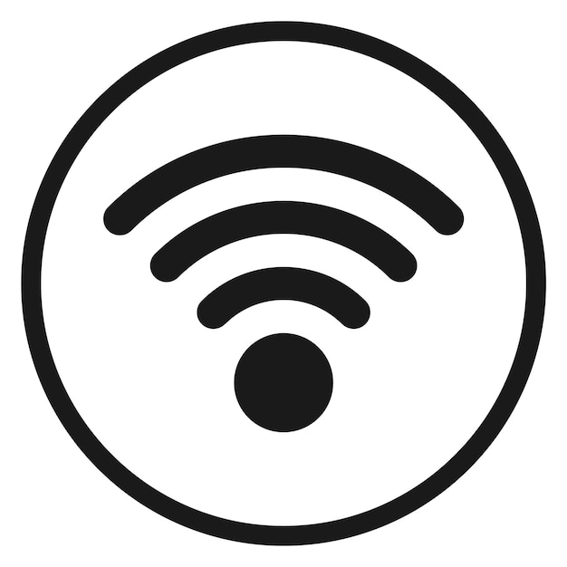 Etiqueta de punto wifi Icono redondo de red inalámbrica