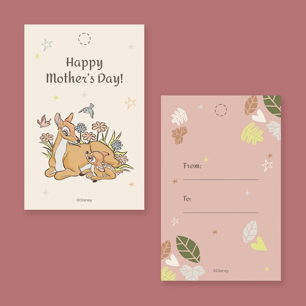 La etiqueta de regalo de Bambi para el día de la madre