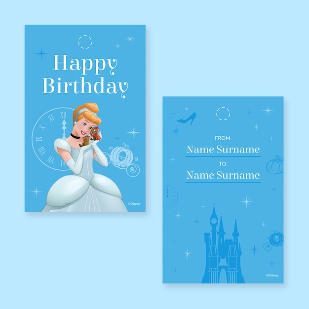 Etiqueta de regalo de cumpleaños de Cenicienta