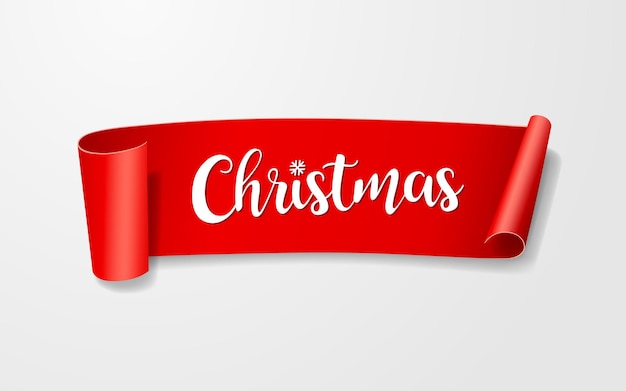 Etiqueta de rollo de papel rojo, feliz navidad