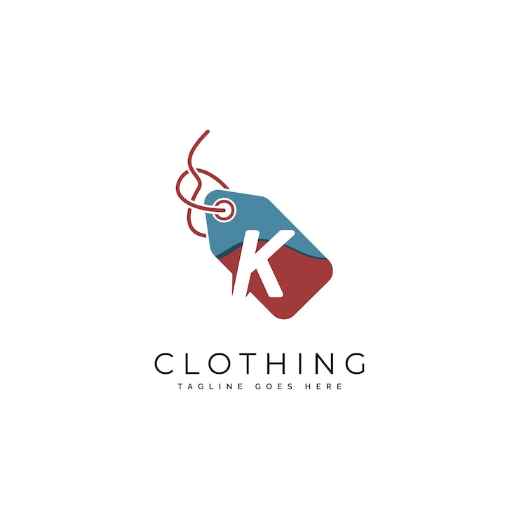 Vector etiqueta de ropa letra k logotipo alfabeto k icono de etiqueta de prendas de vestir