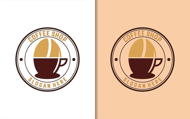 Etiqueta de sello de cafetería con diseño de logotipo minimalista simple