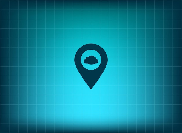 Etiqueta para el símbolo del mapa Ilustración vectorial sobre fondo azul Eps 10