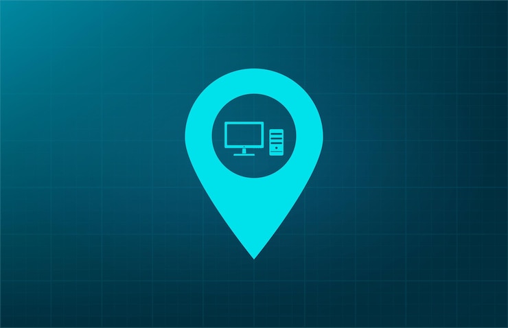 Vector etiqueta para el símbolo del mapa ilustración vectorial sobre fondo azul eps 10