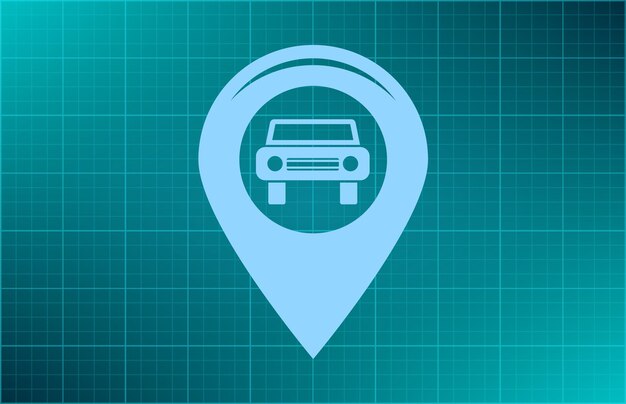 Etiqueta para el símbolo del mapa Ilustración vectorial sobre fondo azul Eps 10