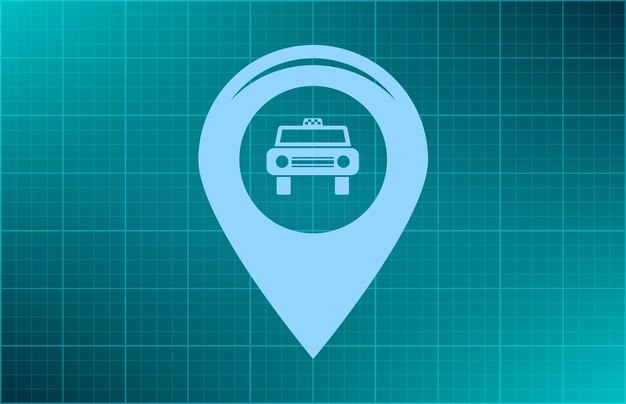 Etiqueta para el símbolo del mapa Ilustración vectorial sobre fondo azul Eps 10