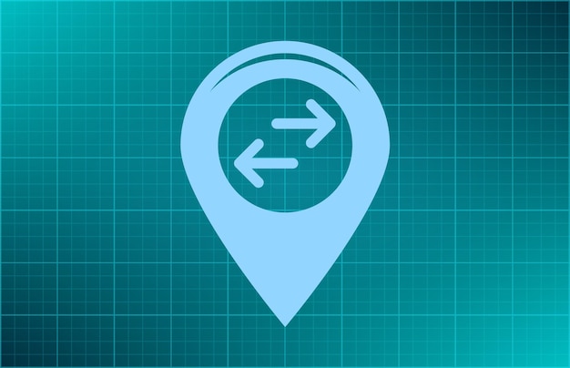 Etiqueta para el símbolo del mapa Ilustración vectorial sobre fondo azul Eps 10
