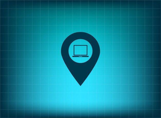 Etiqueta para el símbolo del mapa Ilustración vectorial sobre fondo azul Eps 10