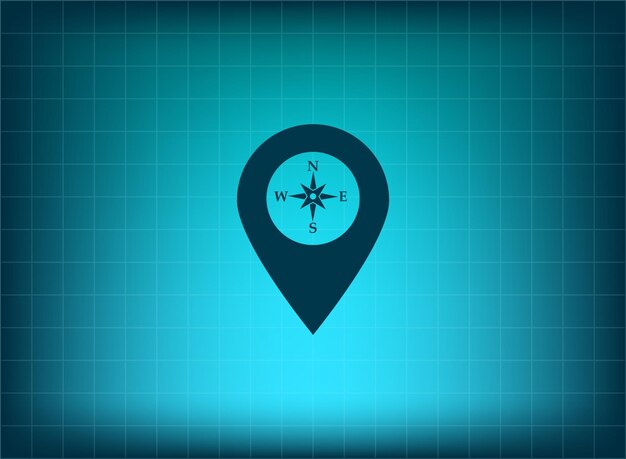 Etiqueta para el símbolo del mapa Ilustración vectorial sobre fondo azul Eps 10